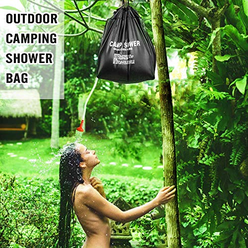 ASANMU Bolsa De Ducha de Acampada, 40 litros Bolsa de Ducha Solar Portatil Bolsa de Ducha Al Aire Libre para Agua Calentar Solares, Ducha de Camping para Jardín, Acampada, Senderismo y Escalada