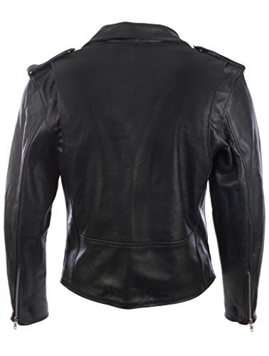 Aviatrix Chaqueta Biker para Hombre con Cinturon En Piel De Vacuno Real O Piel De Oveja Autentica (N2KG)