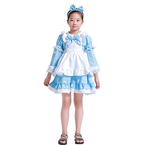 Avsvcb Cosplay Disfraz de Navidad para niños Alice Fantasy Wonderland Vestido de Princesa Halloween Novedad Regalo Disfraz de sirvienta Bruja Disfraz