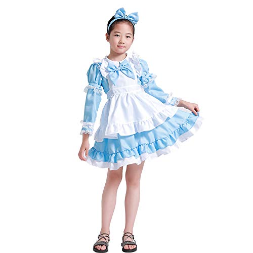 Avsvcb Cosplay Disfraz de Navidad para niños Alice Fantasy Wonderland Vestido de Princesa Halloween Novedad Regalo Disfraz de sirvienta Bruja Disfraz