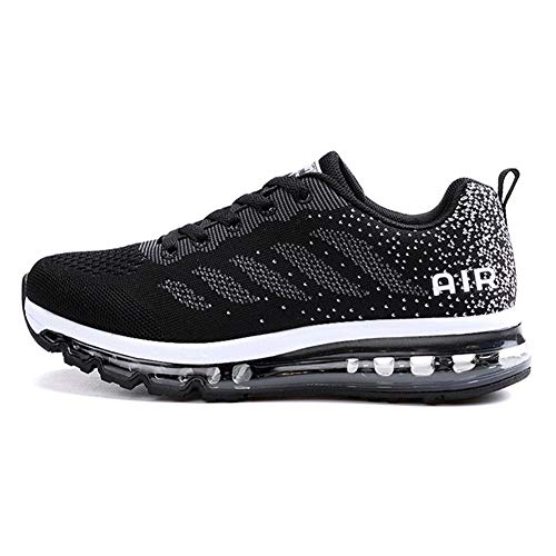 Axcone Zapatillas Hombres Mujer Deporte Running Zapatos para Correr Gimnasio Sneakers Deportivas Padel Transpirables Casual 833 BK 38EU