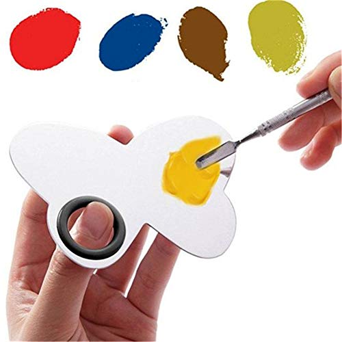 AYWFEY Juego de 2 paletas de maquillaje y espátula,profesional profesional de acero inoxidable,paleta de mezcla de maquillaje para mujer, herramienta para arte de uñas,sombra de ojos,base de pigmento