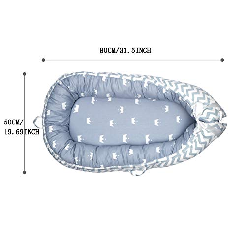 Baby Nest Cojín Cocoon, Vaina De Dormir De Cunas Suaves para Dormir, Poddle Acolchado De Algodón 3DPP - Diseño De Correa De Cama, Lavado A Mano Desmontable (0-12 Meses De Uso del Bebé)