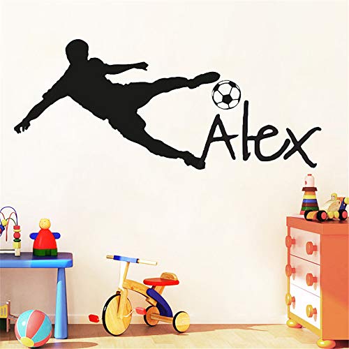 Balón de fútbol de fútbol vinilo tatuajes de pared Poster Art niños etiqueta de la pared decoración de la habitación de los niños decoración del hogar luz verde 35 * 70 CM