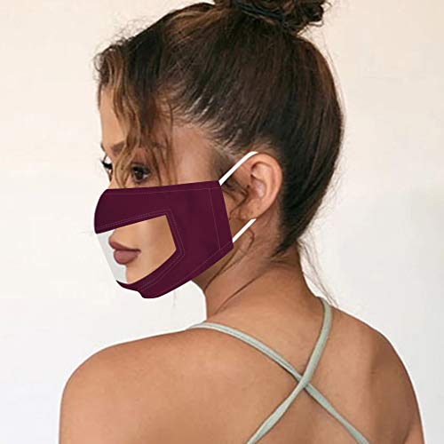 Bandana para mujer y hombre, con ventana transparente, expresión visible, a la moda de verano, protección solar contra el polvo, polainas lavables para el cuello, apto para uso diario