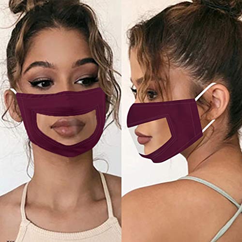 Bandana para mujer y hombre, con ventana transparente, expresión visible, a la moda de verano, protección solar contra el polvo, polainas lavables para el cuello, apto para uso diario