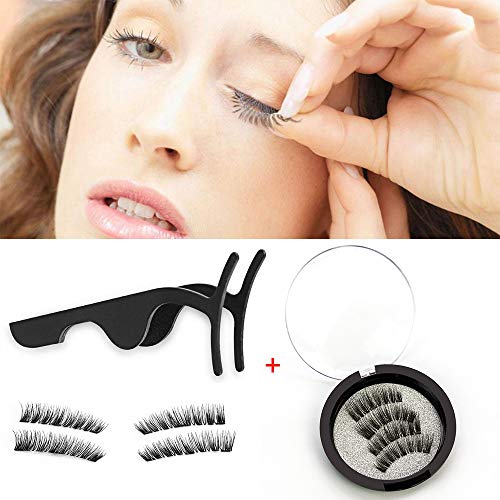 BANER 1 par 4 piezas de pestañas magnéticas extensión falsos imanes pestañas 3D hecho a mano natural largas pestañas falsas herramientas de maquillaje