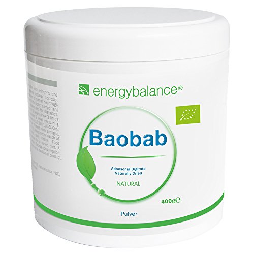 Baobab polvo (baobab powder) ecológico - Bio Vitamina C - Bio Calcio - Bio Magnesio - Bio Potasio - Certificado orgánico - Sin Gluten - Vegano - Sin lactosa - 400g