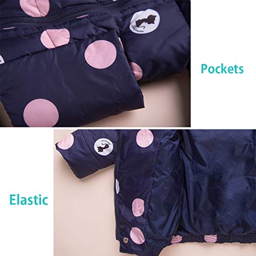 Bebé Invierno 3 Piezas Trajes de Nieve Capucha Plumón Chaqueta + Pantalones y Monos para La Nieve + Bufanda Niños Niñas Snowsuit Ropa Conjuntos Azul 18-24 Meses