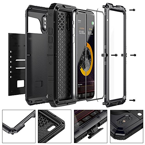 Beeasy Funda Antigolpes iPhone X,[Sumergible] Carcasa Impermeable 360 Protección Completa Resistente Reforzada Acuática Waterproof Metálica Grado Militar Aluminio Antipolvos Case para iPhone 10,Negro