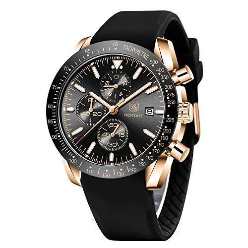 BENYAR Cuarzo cronógrafo Impermeable Relojes Business Casual Deporte Reloj de Pulsera