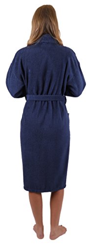 Betz Albornoz de Tejido de Rizo 100% algodón señoras y señores con Cuello Chal Athen Tallas S-XXL Size S - Azul Marino