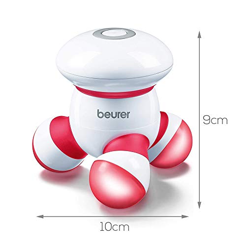 Beurer MG16 - Masajeador Mini aparato Vibratorio, con luz LED, color blanco y rojo