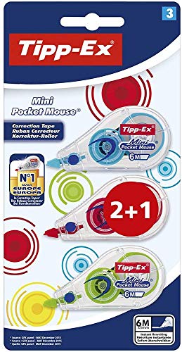 Bic - Cinta correctora tipp-ex mini pocket mouse 2+1