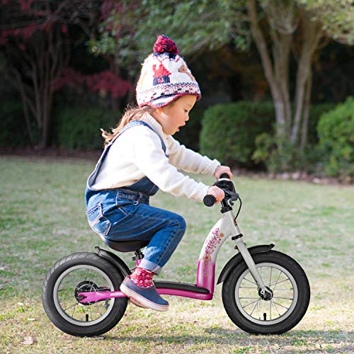 BIKESTAR Running Balance Bike para niños de 2 años con neumáticos de Aire y Frenos | 10 Pulgadas Classic Edition | Flamingo Pink & Diamond White