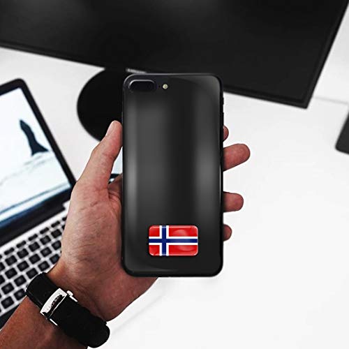 Biomar Labs® 2 pcs 3D Gel Pegatinas Bandera Nacional Noruega Norway Silicona Adhesivo Autos Coches Motos Ciclomotores Bicicletas Ordenador Portátil F 48