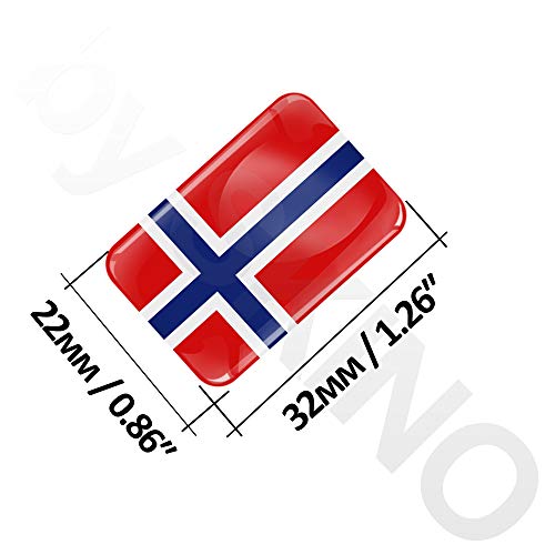 Biomar Labs® 2 pcs 3D Gel Pegatinas Bandera Nacional Noruega Norway Silicona Adhesivo Autos Coches Motos Ciclomotores Bicicletas Ordenador Portátil F 48