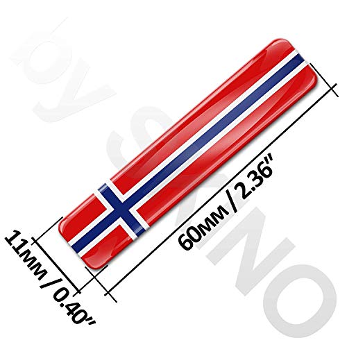 Biomar Labs 2 pcs 3D Gel Pegatinas Bandera Nacional Norway Noruega Silicona Adhesivo Autos Coches Motos Ciclomotores Bicicletas Ordenador Portátil F 15