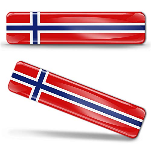 Biomar Labs 2 pcs 3D Gel Pegatinas Bandera Nacional Norway Noruega Silicona Adhesivo Autos Coches Motos Ciclomotores Bicicletas Ordenador Portátil F 15