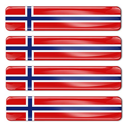 Biomar Labs® 4 pcs 3D Gel Pegatinas Bandera Nacional Norway Noruega Silicona Adhesivo Autos Coches Motos Ciclomotores Bicicletas Ordenador Portátil F 15