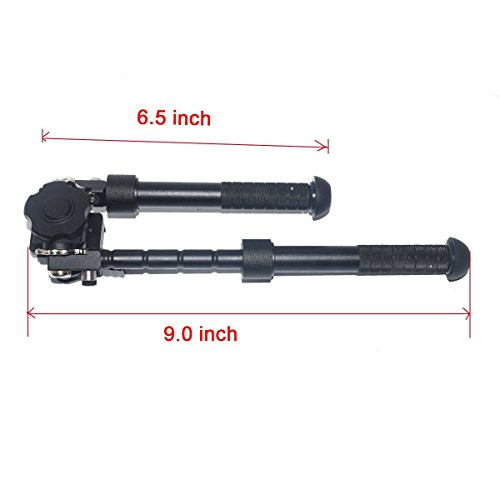 Bípode libre para rifle V8 de Cyberdax, Táctica CNC QD, riel Picatinny, Super Duty, plegable, 16,5 cm - 24,4 cm aprox., ajustable, Negro
