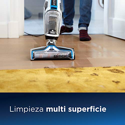 Bissell CrossWave Pet Pro Aspirador y Limpiador Multifuncional para Suelos Duros y alfombras, 560 W, 1.44 litros, 76 Decibelios, plástico, Titanium y Bosonova Azul