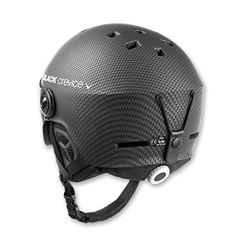 Black Crevice Arlberg-Casco de esquí con 2 Viseras, Unisex-Adulto, Carbón, S/M (54-57 cm)