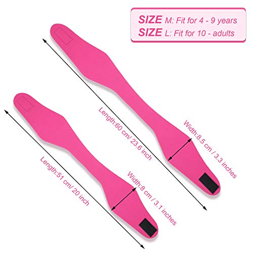 Blulu Diadema de Natación Tapones de Oídos de Silicona Pinza de Nariz Protector de Nariz Kits de Natación (Rosa Caliente, Talla M)