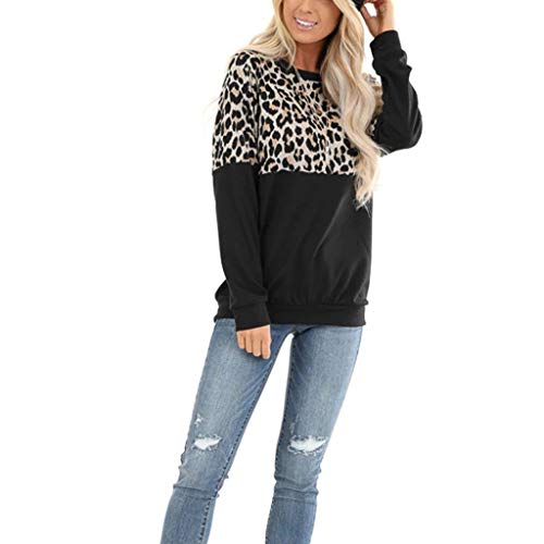 Blusas Mujer Talla Grande, Gusspower Sudaderas de Leopardo Casual O Cuello Ropa en Oferta Camisetas Manga Larga Tops de Fiesta Abrigos de Mujer Primavera otoño Gusspower