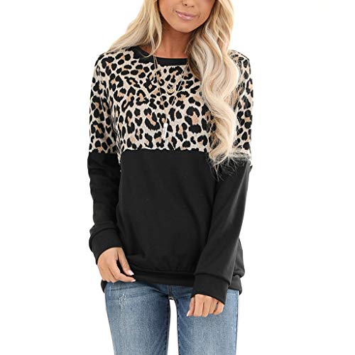 Blusas Mujer Talla Grande, Gusspower Sudaderas de Leopardo Casual O Cuello Ropa en Oferta Camisetas Manga Larga Tops de Fiesta Abrigos de Mujer Primavera otoño Gusspower