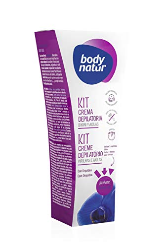 BODY NATUR kit crema depilatoria bikini y axilas con orquídea tubo 75 ml