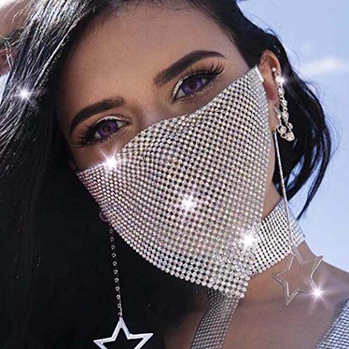 Boho Crystal Face Chain Mesh Masquerade Mask Rhinestone Parties Ball Disfraces Belly Dance Stage Veneciano Mardi Gras Dress Máscaras Joyas para mujeres y niñas