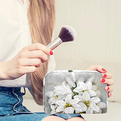 Bolsa de brochas de maquillaje personalizables, bolsas de aseo portátiles para mujeres, bolso cosmético, organizador de viaje, fragancia floral