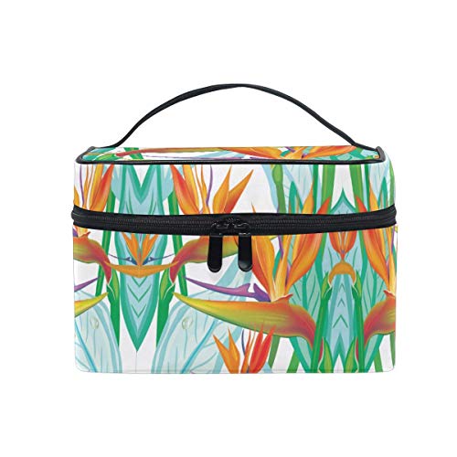 Bolsa de maquillaje Birds of Paradise Flower Travel Bolsas de cosméticos Organizador Estuche de tren Toiletry Make up Pouch