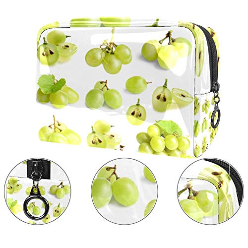 Bolsa de maquillaje portátil con cremallera bolsa de aseo de viaje para mujeres práctico almacenamiento cosmético bolsa de uvas frescas