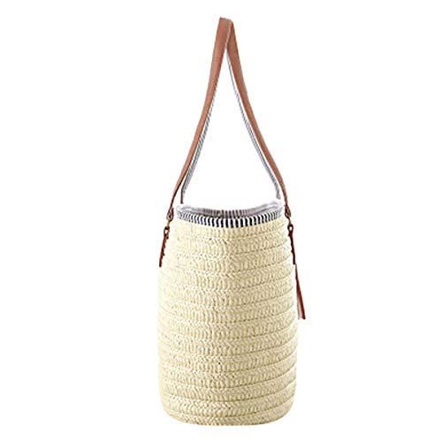 Bolso de las mujeres de Moda Hermosa Paja Tejida Tote Gran Verano Boho Playa Bolsa de Ratán Bolsas de ratán