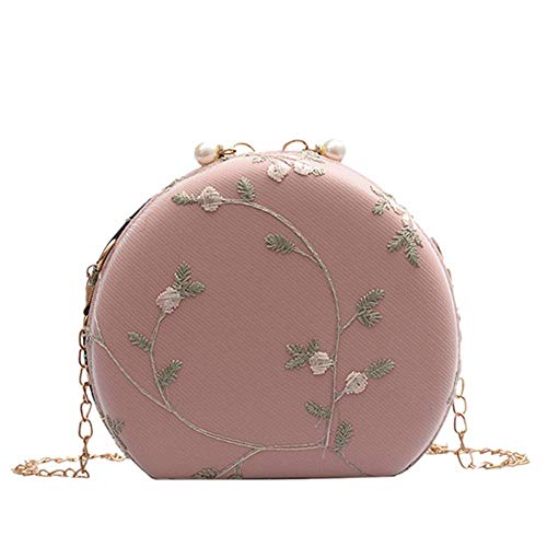 Bolsos Mujer Bolsos Florales De Encaje para Mujer Moda Melocotón En Forma De Corazón Bolsos Cruzados con Cierre De Encaje para Mujer Bolso De Hombro para Mujer Bolso De Mano Rosa