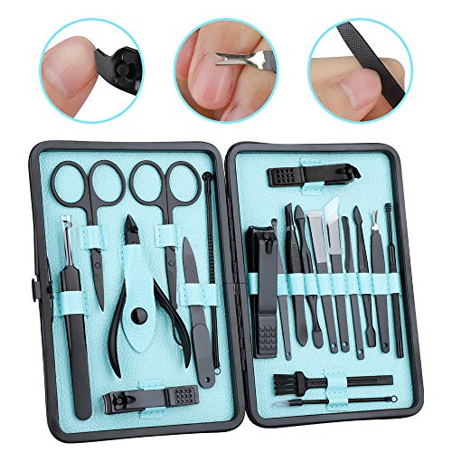 BOROK Cortaúñas para Uñas Gruesas,Cepillo De Limpieza para Fregar Las Uñas De Las Manos Cepillo De Uñas para Hombres Y Mujeres Análisis De Cara Y Uña por Manicure Pedicure Set Cortaúñas Cortauñas Uña