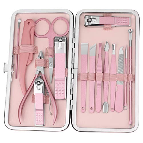 BOROK Set De Manicura Kits De Herramientas De Arte De Uñas para Pies con Pedicura,Marca Calidad Pieza Manicure Pedicure Grooming Kit Set Finger & Toe Nail Clipper Análisis De Cara Y Uña por Cortaúñas