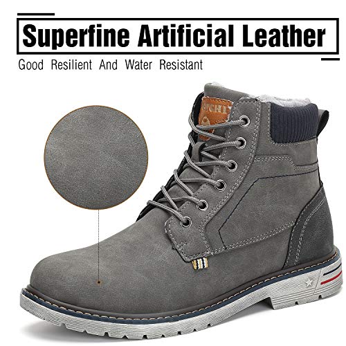 Botas de Nieve Hombre Antideslizante Invierno Botines Calientes Trekking Aire Libre Zapatos Gris 41