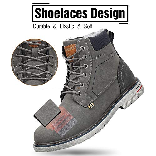 Botas de Nieve Hombre Antideslizante Invierno Botines Calientes Trekking Aire Libre Zapatos Gris 41