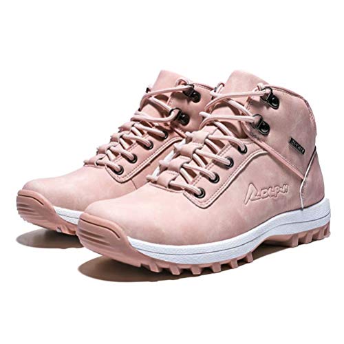 Botas de Nieve Hombre Mujer Botas de Invierno Zapatillas Trekking Impermeables Nieve Antideslizante Calientes Botines Rosado 39