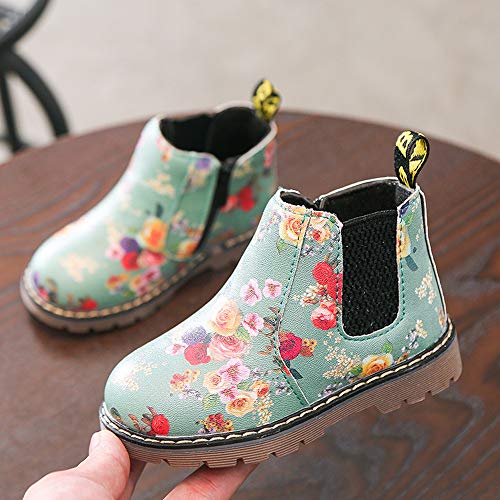 Botas Militares de Nieve Bajos para Niñas Niños Pelo Invierno PAOLIAN Zapatos Piel Bebés Niñas Primeros Pasos Calientes Calzado Floral Chicos Chicas Antideslizante Otoño Talla 21-36