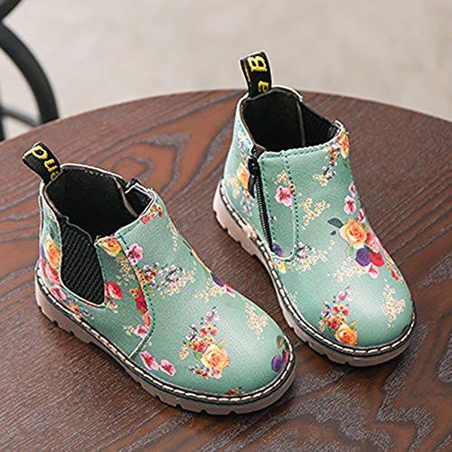 Botas Militares de Nieve Bajos para Niñas Niños Pelo Invierno PAOLIAN Zapatos Piel Bebés Niñas Primeros Pasos Calientes Calzado Floral Chicos Chicas Antideslizante Otoño Talla 21-36