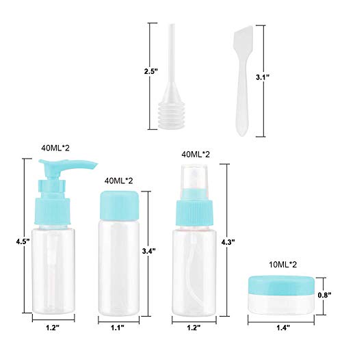 Botella de Viaje, Botella de Viaje de Silicona, Spray Botella, Set de Botellas Cosméticas 11 Piezas, Recipientes de Viaje,Kit Aseo de Viaje para Avion para champús, lociones y artículos de tocador