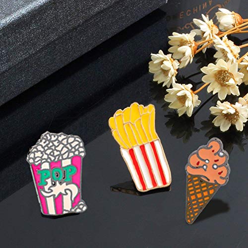 Bowen Jimmy Bread Hamburger Fries Pizza For Women Jackets Lapel Pins Omelette Popcorn Cartoon Fast Food Enamel Pin,Pizza2