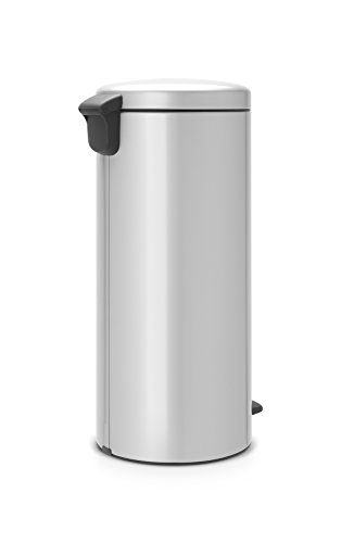 Brabantia Pedal Bin newIcon 114465-Cubo de Basura, 30 l, Color Metallic Grey, Acero Inoxidable, Gris Metalizado