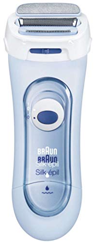 Braun Silk-épil Lady Shaver 5160 - Afeitadora eléctrica femenina, uso en seco o húmedo, sin cable, con 3 accesorios (incluido accesorio de recortadora), azul