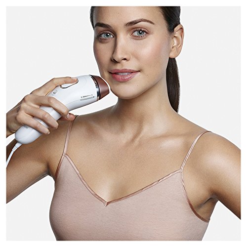 Braun Silk-expert 5 IPL BD 5009 - Depiladora de luz pulsada para la depilación permanente del vello visible en casa, con cepillo sónico exfoliante corporal, color blanco y bronce