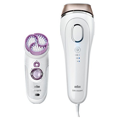 Braun Silk-expert 5 IPL BD 5009 - Depiladora de luz pulsada para la depilación permanente del vello visible en casa, con cepillo sónico exfoliante corporal, color blanco y bronce